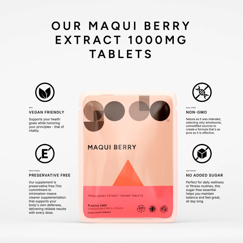 Maqui Berry Tablets 1000mg 360 Tablets | Suitable for Vegan | Health & Wellbeing | Pure Maqui Berry Extract 360 count (Pack of 1)