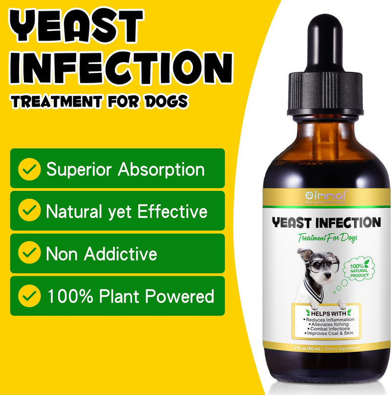 ALIVO Yeast Infection Treatment for Dogs, Natural Yeast Infection Treatment Supports Dog Itch Relief, Dog Ear Infection, Dog Allergy Relief, Pet Supplies Dog Herbal Supplement, Bacon Flavor - 2 oz 2 Fl Oz - PawsPlanet Australia