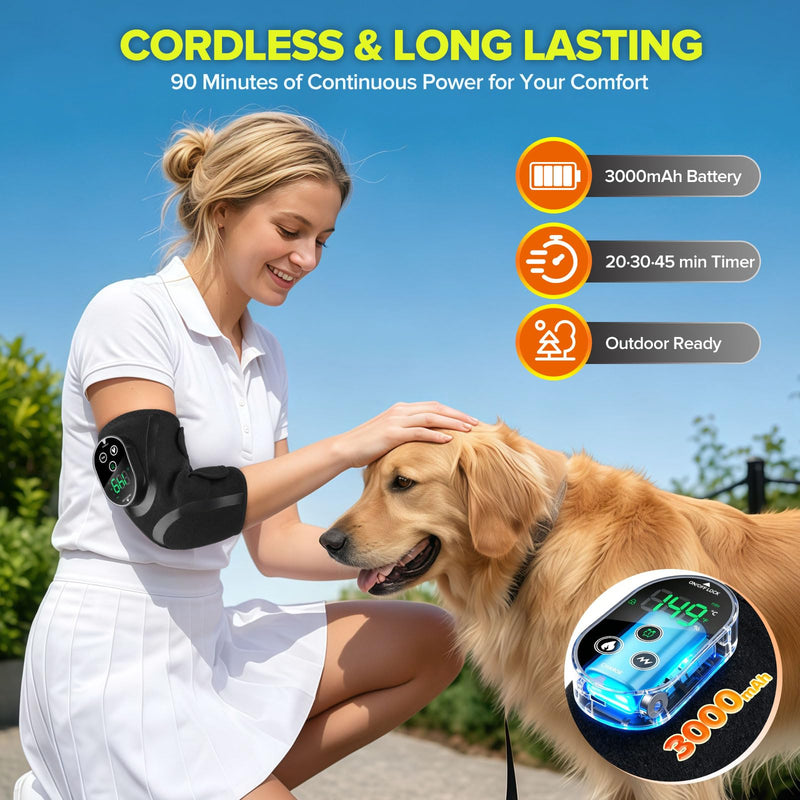 Cordless Elbow Heating Pad for Tendonitis and Tennis Elbow, Elbow Massager with Heat, Rechargeable Heating Pad for Arm, Heated Elbow Brace for Muscle Soreness Joint Pain Relief