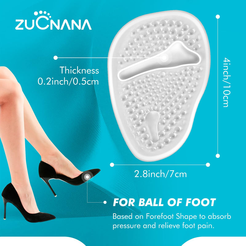 [Australia] - Ball of Foot Cushions (2 Pairs Gel Shoe Inserts), Heel Inserts for Women, Non Slip Heel Pads, Heel Cushions for Foot Pain Relief and Comfort | One Size Fits Any (Clear) Clear 