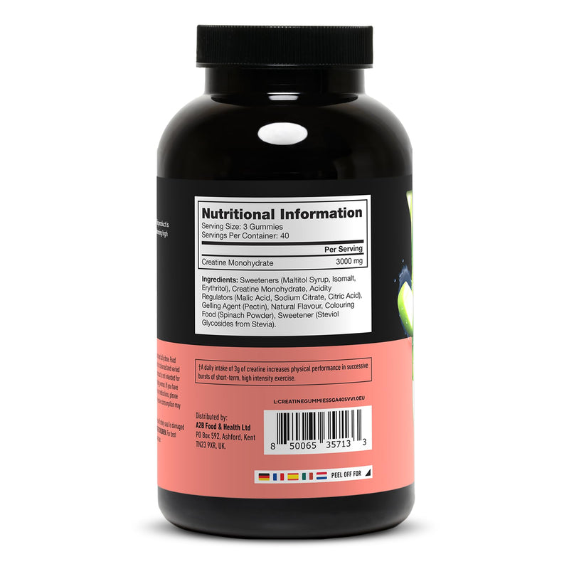 LEGION Creatine Monohydrate Gummies – Clean Chewable Creatine Supplement for Strength, Endurance & Muscle Recovery – 40 Servings Sour Green Apple Flavor Servings – No Artificial Flavors or Sweeteners.