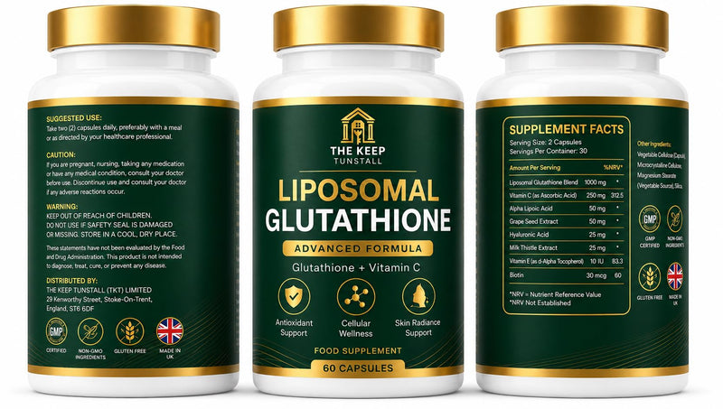 Glutathione Skin Brightening 30,000mg Anti Ageing Formula Targets Hyperpigmentation Spots & Acne Marks | Collagen & Vitamin C Infused Capsules + CoQ10 200mg Liposomal Glutathione