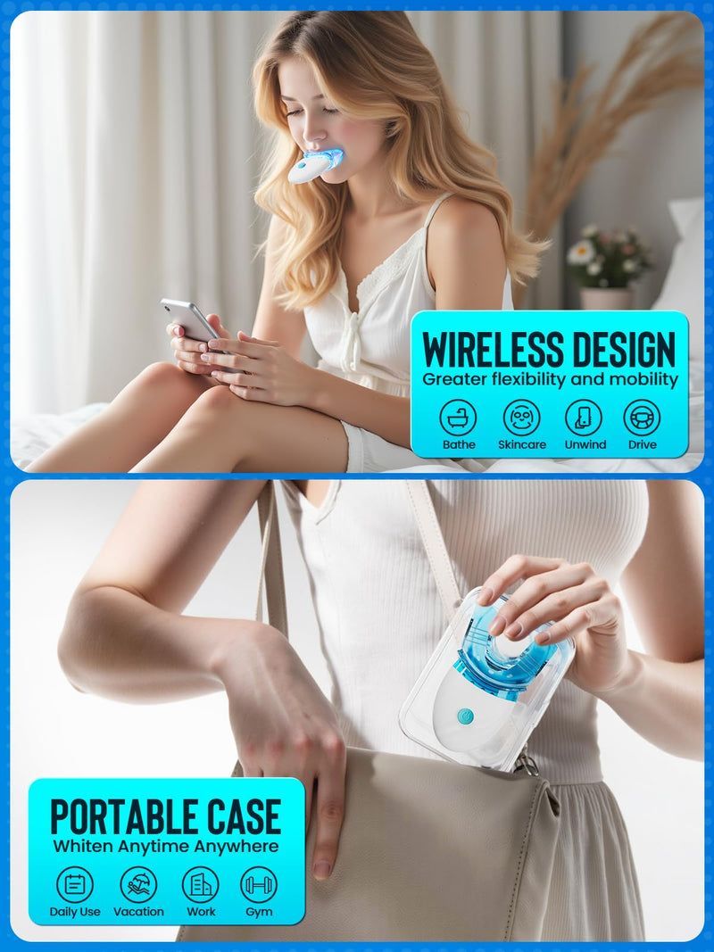 Nicwell Teeth Whitening Kit for Sensitive Tooth: 3 x 35% Carbamide Peroxide Gel & 1 Safe Remineralizing Pen - Teeth whitening LED light for Glow Gen Aged 18-34 - Oral Care for Dentist Office Daily use