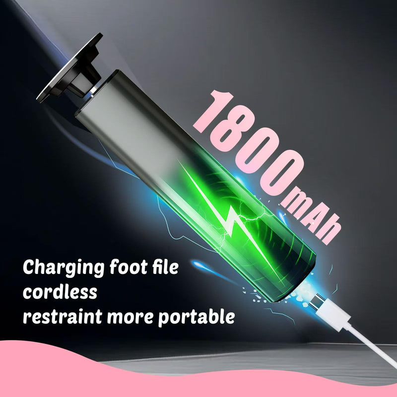 [Australia] - Electric Foot Callus Remover - 9-Speed with Glass Crystal Grinding Disc & Storage Box, 80/120 Grit Sandpapers (20pcs), 10 Nail Heads, Type-C Fast Charge for Dead Skin PurpleÔºàprofessional EditionÔºâ 