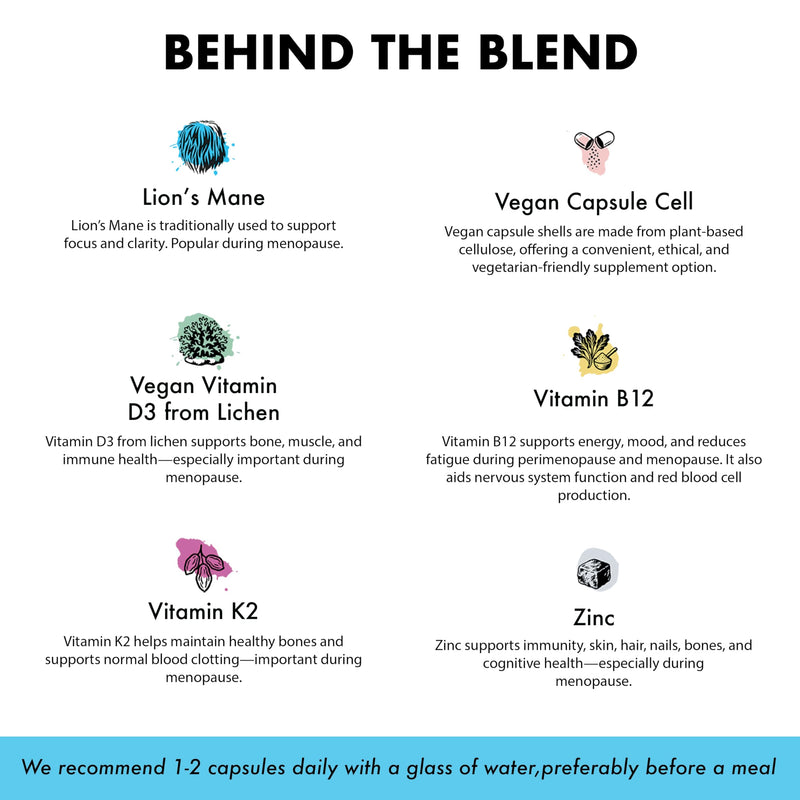 Lion’s Mane Plus Vitamin D3 & Zinc Capsules | Cognitive Support, Immunity Boost, Energy & Vitality | 60 Capsules, Vegan, Made in UK