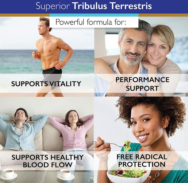 [Australia] - Superior Labs - Tribulus Terrestris - Performance Support & Cortisol Blocker with 45% Saponins, High Potency & Pure 1500mg Dosage, 180 Vegetable Caps - Supports Vitality - with Added BioPerine¬Æ 