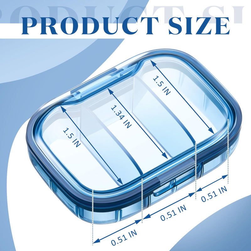 Domensi 16 Pack 3 Compartment Small Pill Case Bulk Travel Pill Organizer Portable Moisture Proof Box Container for Pocket Purse Daily Medicine Vitamin Holder Dispenser
