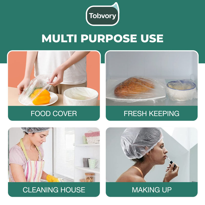 [Australia] - Disposable Shower Caps - 100PCS Shower Cap Tobvory Waterproof Plastic Shower Cap For Women Men For Hair - Extra Elastic Large Shower Caps For Bath, Hair Treatment, Conditioning In Home Hotel Travel 