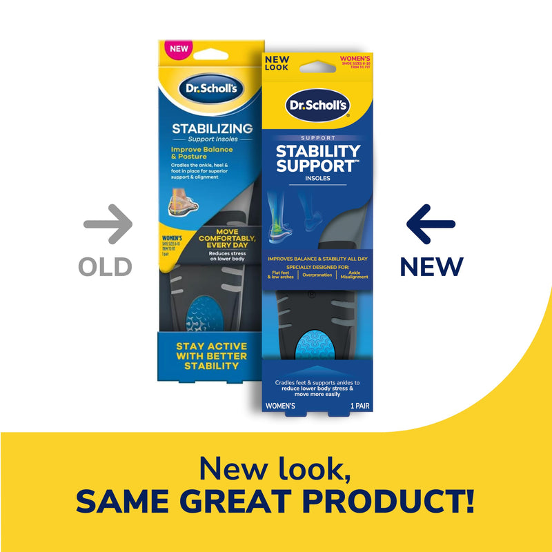 [Australia] - ÔªøDr. Scholl's Stability Support Insoles, Flat Feet & Overpronation Low Arch Support, Improves Balance & Stability, Motion Control, Trim Inserts to Fit Shoes, Women's Size 6-10 Women (Size 6-10) 