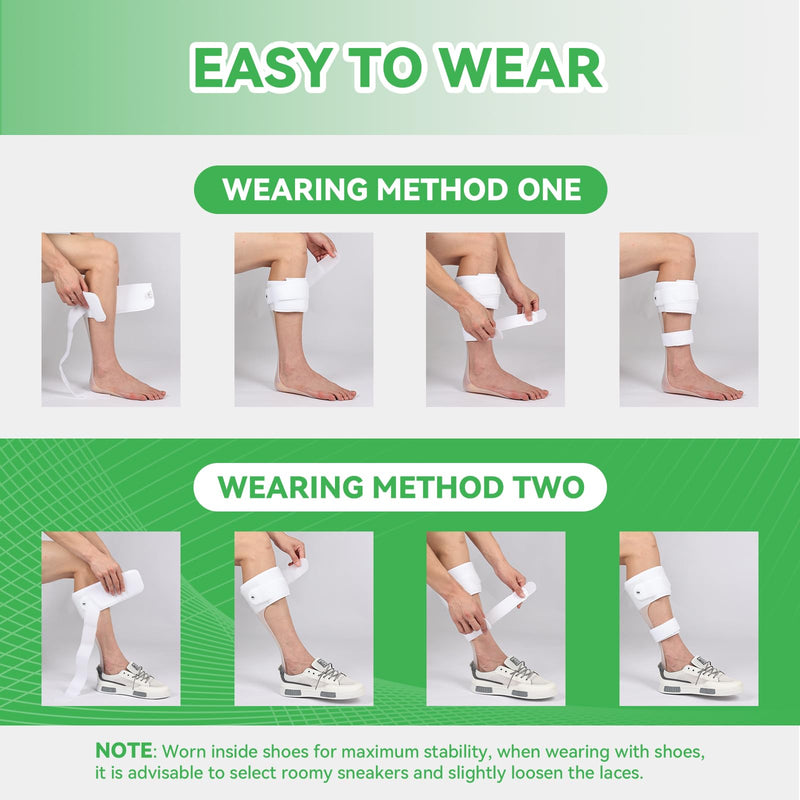 Orthomen AFO Drop Foot Brace, Half-Sole Design for Stroke/MS Patients, Lightweight Medical Orthotic Shoe Insert for Foot Drop Support, Hemiplegia & Neuropathy Relief,Men and Women，M-Right
