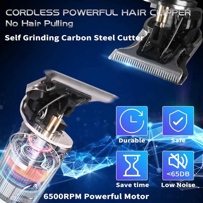 [Australia] - KEMEI Professional Hair Clippers for Men Pro Li Grooming Beard Trimmer Shavers Close Cutting Salon Cordless Rechargeable Quiet, KM-700H Silvery Silver 