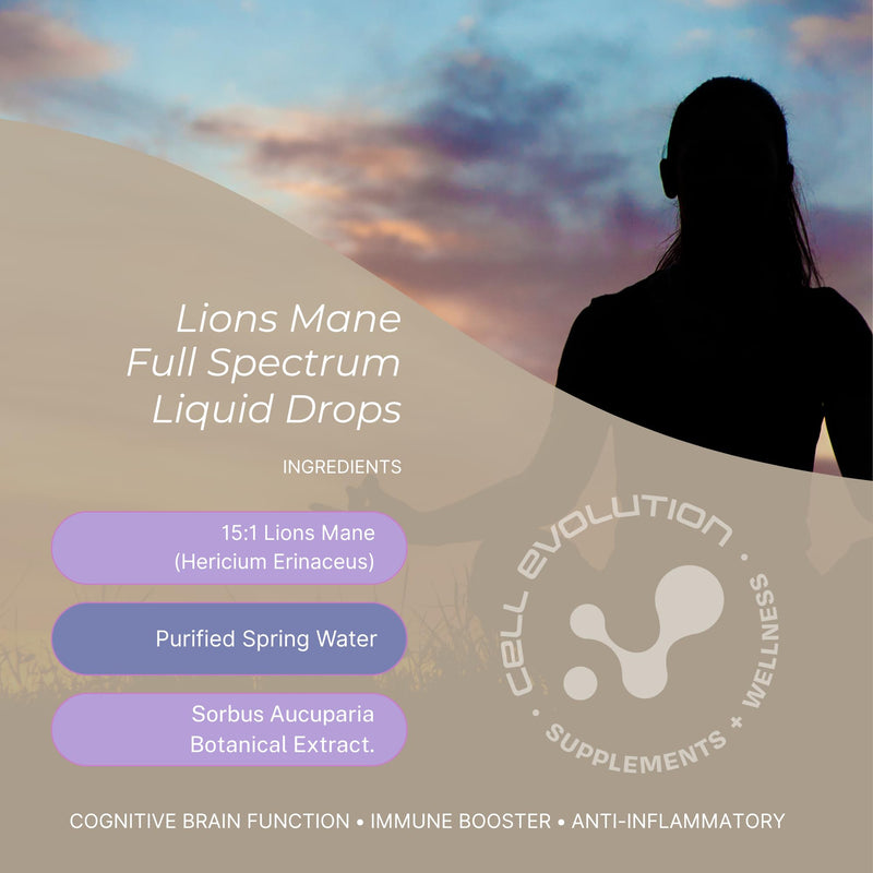 Lions Mane Full Spectrum Liquid Mushroom Drops Supplement, Super Strength 90,000mg (15:1), Increased Focus, Energy & Decreased Brain Fog, Natural & Suitable for Vegans