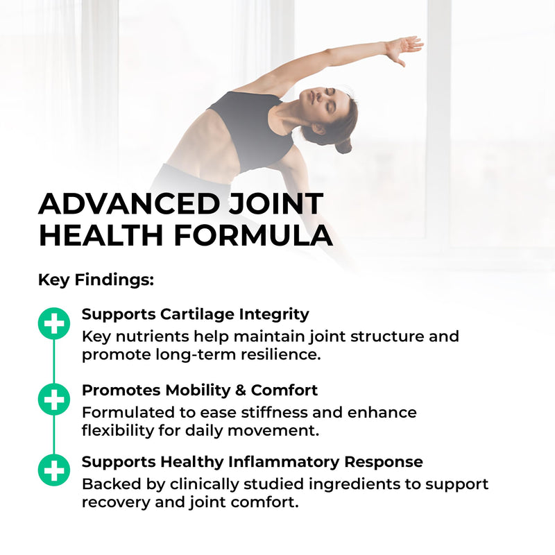 Joint Support Supplement by LLS, UC-II® Collagen, Levagen®, Hyaluronic Acid, Vitamin C, Joint Care & Pain Relief for Men & Women, Knee & Hip Mobility, 2 Month Supply, 60 Capsules, UK Made