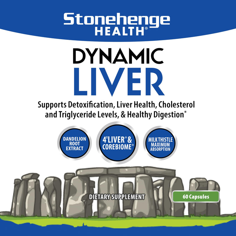 [Australia] - Stonehenge Health Dynamic Liver Supplement, Supports Detoxification, Liver Health, Cholesterol and Triglyceride Levels, & Healthy Digestion*, 60 Capsules 