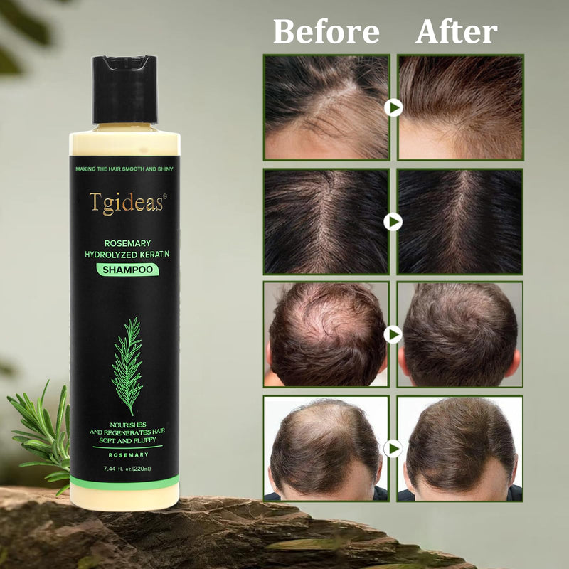 Rosemary Biotin Volumizing Shampoo for Thinning Hair, 7.4 Fl Oz | Keratin Strengthening, Helps Boost Volume, Reduce Breakage, Nourishes Scalp, Color-Treated Hair Safe Vegan, Gentle Daily Care Shampoo*1(7.4 Fl Oz)