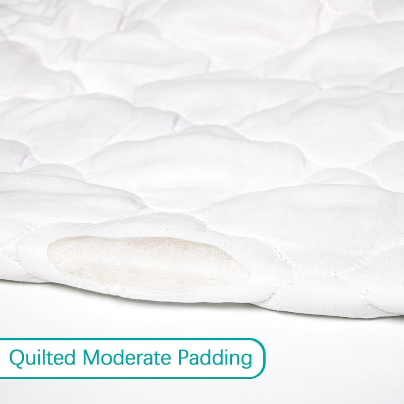 [Australia] - Crib Mattress Protector Sheets Fitted Waterproof Crib Mattress Pad Cover, Noiseless & Machine Wash 100% Absorbent Crib/Toddler Mattress Protector Sheet Quilted, White, 52" x 28" 52 X 28 Inch 1 