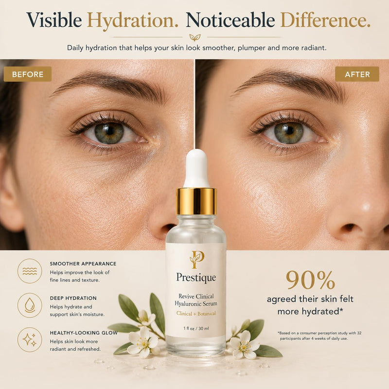 Revive Multi-Molecular Hyaluronic Acid Serum – Deep Hydration Facial Serum with Vitamin C & Centella Asiatica – nti-Aging, Deep Hydration, Made in USA – Fragrance Free, 1 fl oz