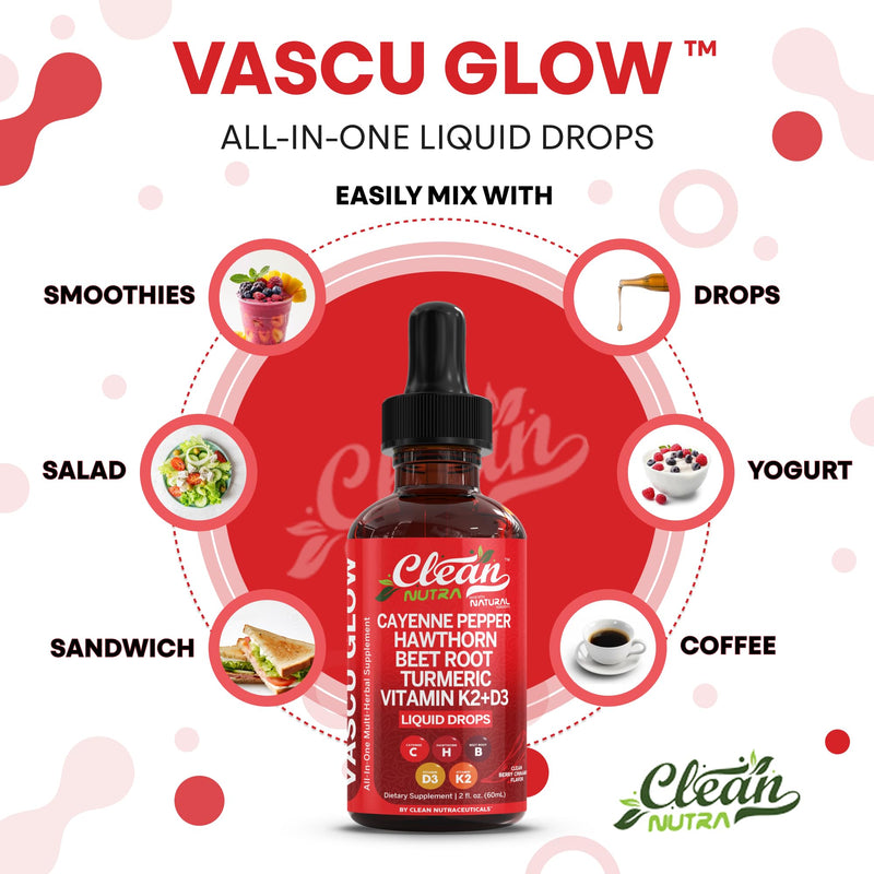 [Australia] - Clean Nutra Cayenne Pepper Drops Supplement Liquid + Hawthorn Berry, Vitamin D3 K2 Beet Root Powder, Ceylon Cinnamon, Turmeric Curcumin, Organic Panax Ginseng, Berberine Extract 1 Pack 