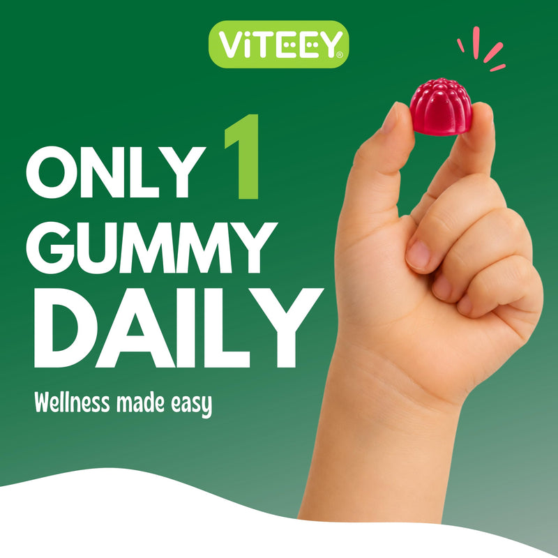 Viteey Zinc for Kids Gummies - 15mg - Tasty Chewable Berry Flavor Gummy | Immune Support - Powerful Natural Antioxidant, Kids Zinc Vitamin Supplement - Vegan, Gelatin Free, Gluten Free - 60 Count 60 Count (Pack of 1)