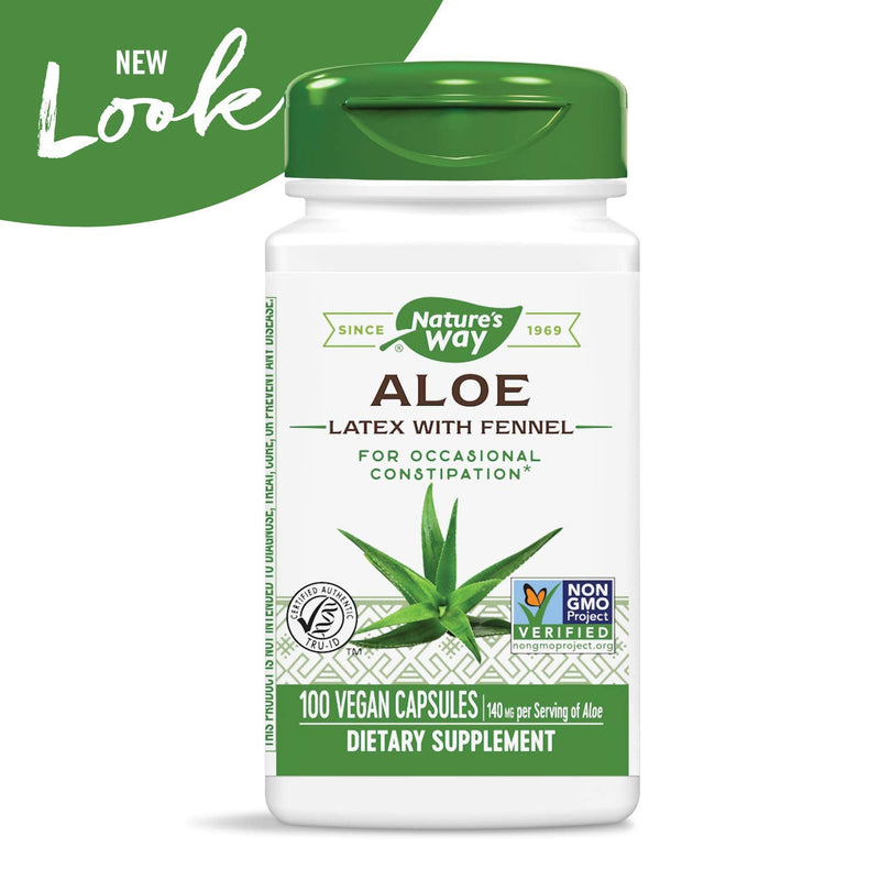 [Australia] - Nature's Way Aloe Latex with Fennel, For Occasional Constipation*, 100 Vegan Capsules 100 Count (Pack of 1) 