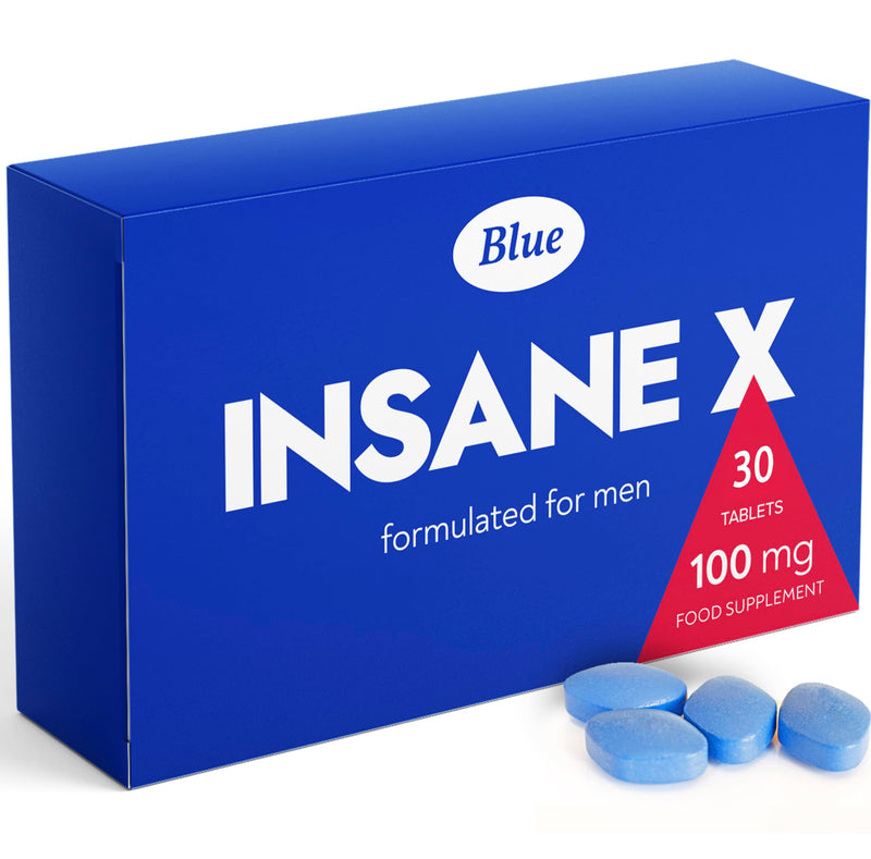 INSANE X - 30 Extra Strong Pills for Men UK - Natural Fast-Acting Ginseng Tablets for Men - for Enhanced Performance