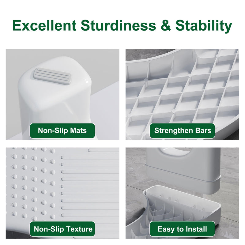[Australia] - Toilet Stool Poop Stool for Squatting Posture, Portable Plastic Potty Stool for Adults, Toilet Poop Stool Squat Adult, Non-Slip Poop Stool for Bathroom Adults, Pooping Stool for Kids, Patented 6.7" (1 Pack) Gray 