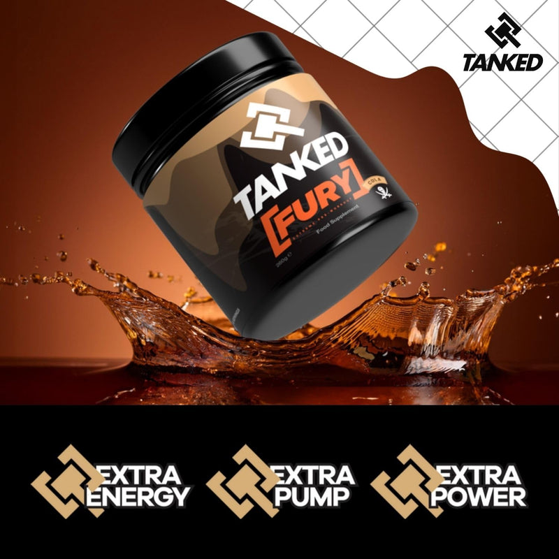 FURY Pre-Workout Powder 260g – Energy Drink Supplement for Men & Women – Contains Beta Alanine and Creatine – 40 Servings (Cola)
