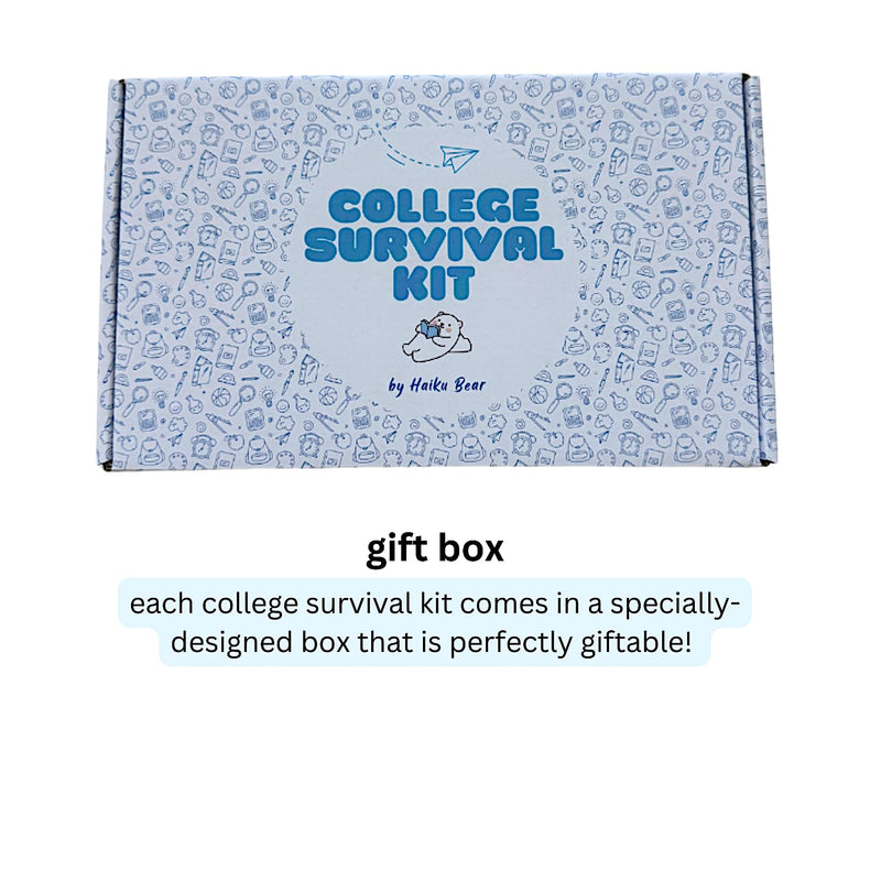 College Survival Kit School Care Package Emergency First Aid Supplies Sewing Manicure Laundry Lanyard Gift Set (Black) Black