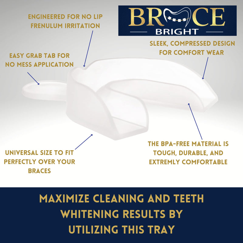[Australia] - Teeth Whitening for Braces Cleaner kit under metal, ceramic, clear brackets & wires. Use w/ Toothbrush, Rinse or in Trays. No Sensitivity. Fights Plaque, Minty Foam, Kid Friendly, Tooth Stain Remover 