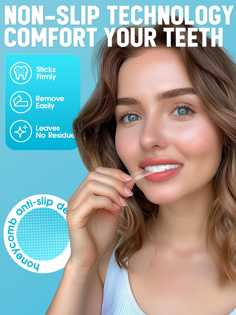 [Australia] - Oralfree Natural Teeth Whitening Strips - Sensitive Teeth Whitener - Enamel Safe Teeth Whitening Kit with Hydrogen Peroxide for Coffee, Wine, Tobacco, and Other Stains, 28 Strips (14 Treatment), Mint Gradient Blue 