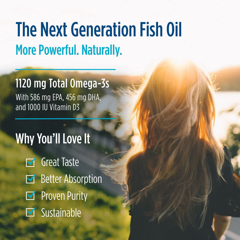 [Australia] - Nordic Naturals Ultimate Omega 2X Mini D3, Lemon Flavor - 1120 mg Omega-3 + 1000 IU Vitamin D3-60 Mini Soft Gels - Omega-3 Fish Oil - EPA & DHA - Promotes Brain & Heart Health - 30 Servings 