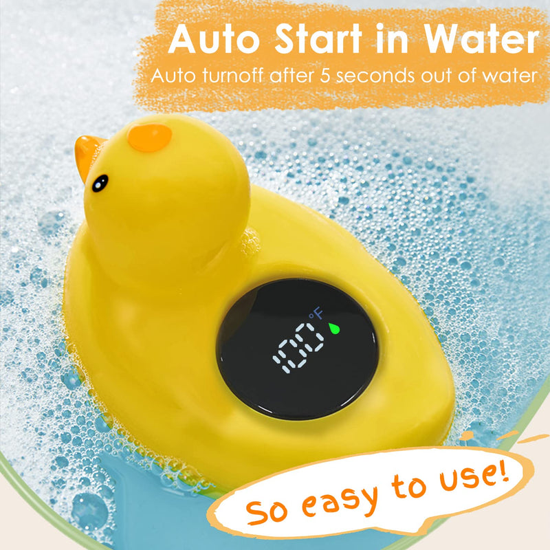 Baby Bath Tub Thermometer for Newborn - Bathtub Water Temperature Thermometer for Toddler, Safety Floating Bathing Tub Toy Newborn Bath Essentials, Gift for Mom Kid Girls Boys (Duck) Duck