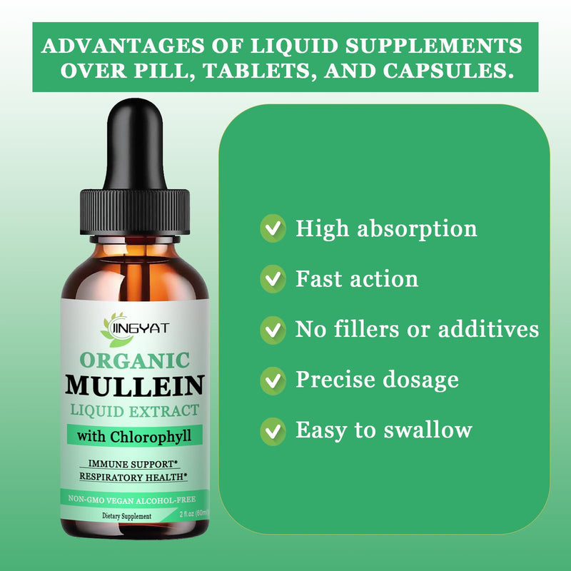[Australia] - Mullein Drops for Lungs | Powerful Mullein Leaf Extract with Chlorophyll, Vitamin C, Cinnamon for Immune Support, Detox & Respiratory Support, Bronchial Support | Non-GMO, Kosher, Gluten-Free 
