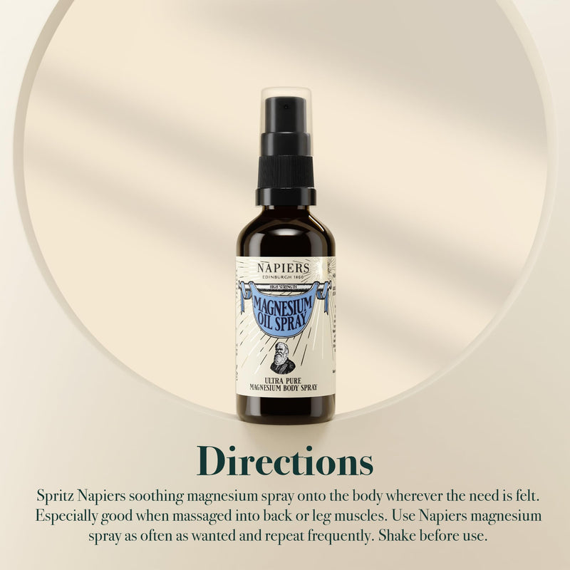 Napiers Magnesium Oil Spray - High Strength Topical Magnesium Chloride for Muscles, Joints and Night-Time Use - 100 Millilitres Magnesium Oil Spray 100ml