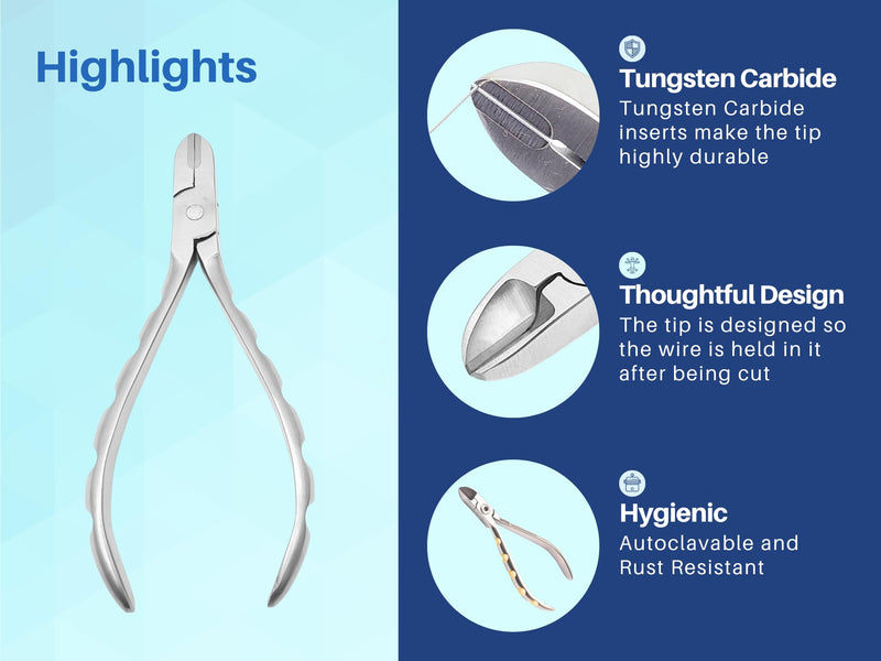 [Australia] - ARTMAN INSTRUMENTS Braces Wire Cutter ‚Äì Orthodontic Dental Tool Pliers with Tungsten Carbide Inserts, Gold-Plated Handle, Autoclavable, Durable Cutting Edge 