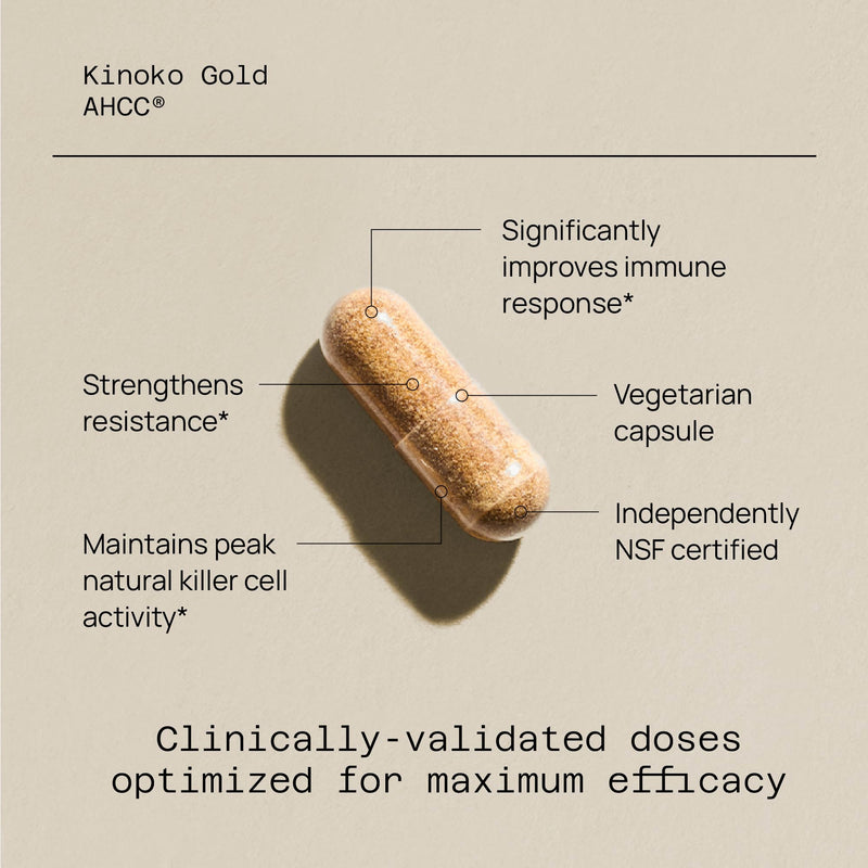 [Australia] - Quality of Life Premium Kinoko Gold AHCC Supplement, 500 mg per Capsule, Supports Immune Health, Liver Function, Maintains Natural Killer Cell Activity & Enhances Cytokine Production, 60 Veg Capsules 1 