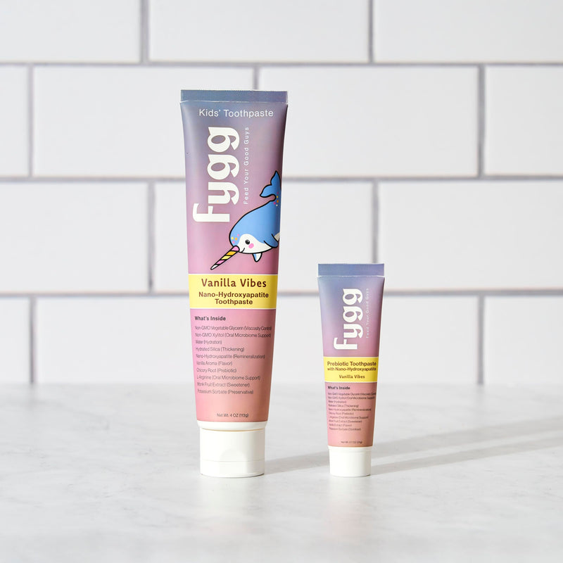 Fygg Fluoride Free Toothpaste 4 oz with Travel Size Pack of .7 oz (Vanilla)