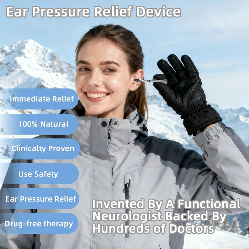 [Australia] - Ear Pressure Relief Suction Device, Migraine Ear Pressure Relief Products, Airplane Ear Tinnitus Relief Through Inner Ear Pressure Balance, Reduces Tension with 3 Sizes Earplugs Grey 