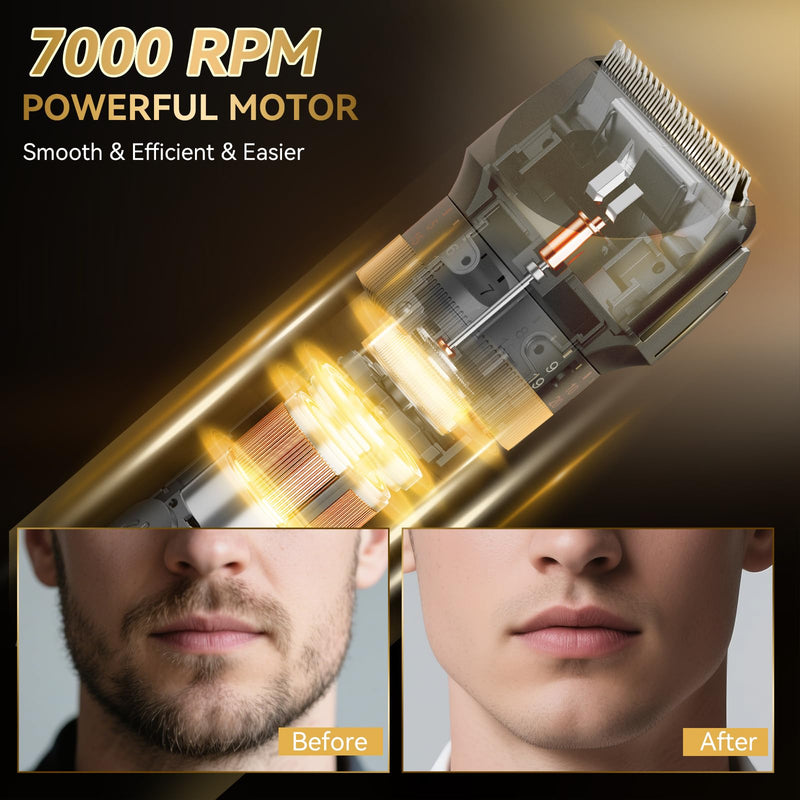 [Australia] - Beard Trimmer for Men - 42 Adjustable Length Settings Hair Clippers, Professional Body Hair Trimmer for Men Precision Facial Hair Trimming IPX6 Waterproof Nose Trimmers LED Display Mustache Trimmers Black 