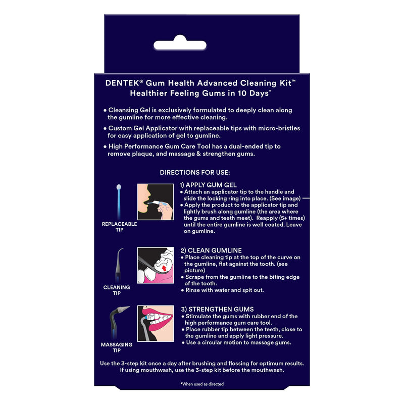 [Australia] - DenTek Gum Health Advanced Cleaning Kit, Oral Care Hygiene Kit, Gum Cleansing Gel, Gum Massager, and Plaque Scraper Dental Tools 