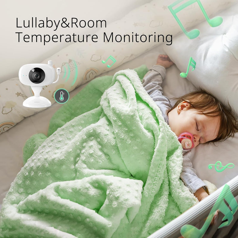 [Australia] - YOTON Baby Monitor no WiFi, 4.3" Baby Monitor Camera with 4X Zoom, 1.8m USB-C Charging Cable, Infrared Night Vision, Two Way Audio, Rechargeable 1500mAh Battery, for Baby/Pet (White) 