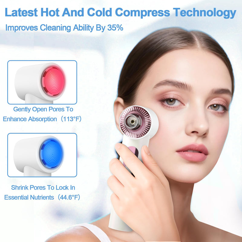 [Australia] - Blackhead Remover Vacuum with Heat & Cold Care, Black Head Remover for Face & Nose with Camera, Rechargeable Blackhead Vacuum Extractor with 3 Modes 5 Suction Levels & 6 Replaceable Heads 