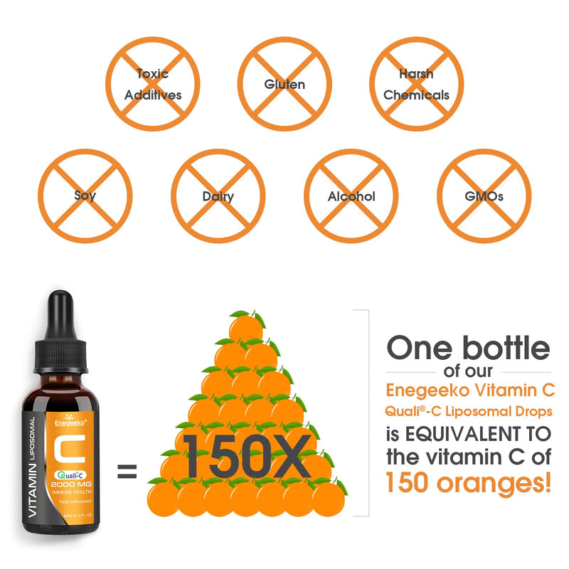 Liposomal Vitamin C Liquid 2000mg – High Absorption Vegan Formula for Immune & Antioxidant, Non-GMO, Gluten & Soy Free (60 ml (Pack of 1)) 60 ml (Pack of 1)