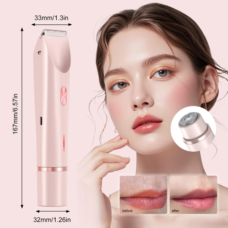 [Australia] - 2026 New Bikini Trimmer for Women,Dermave Bikini Shaver,2-in-1 Electric Razors for Women(Pink) Pink 