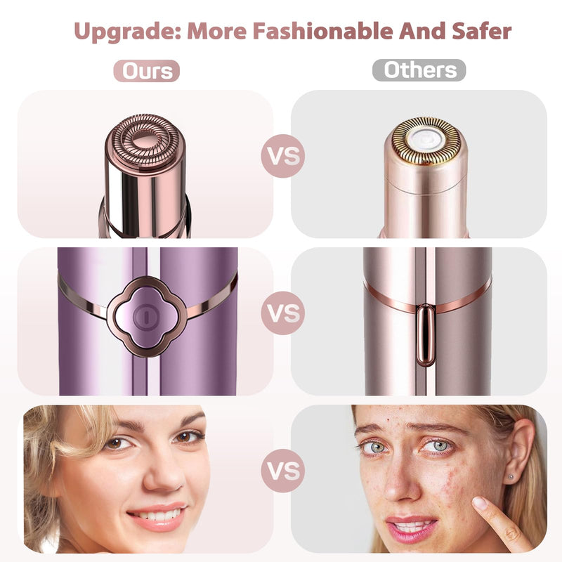 Facial Hair Removal for Women, Painless Electric Facial Hair Remover for Face, Chin，Upper Lip with USB Rechargeable Purple
