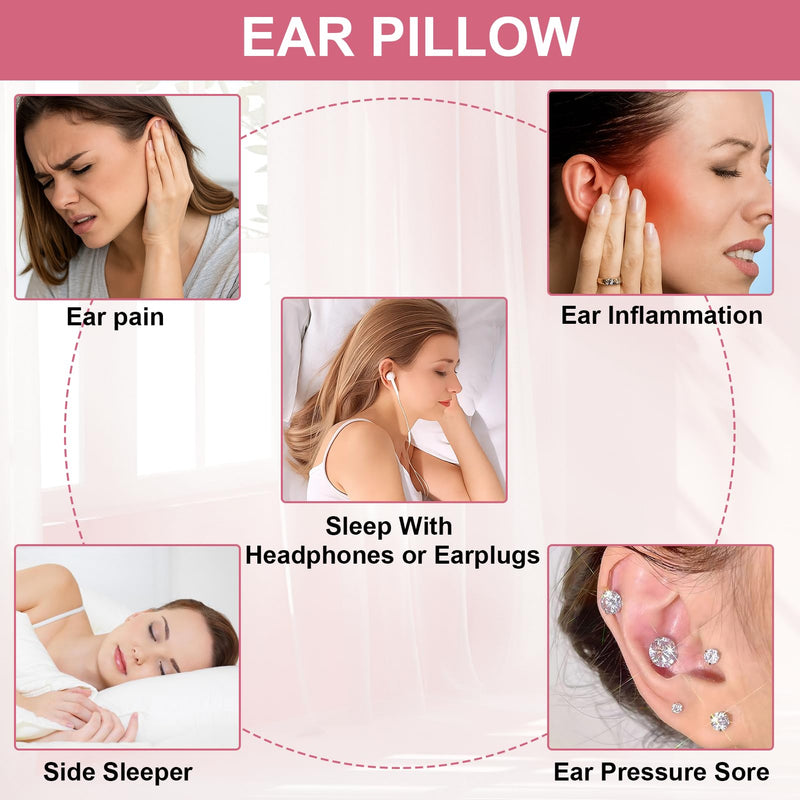[Australia] - Piercing Pillow for Side Sleepers, Ear Pillow for Piercing, Donut Pillow for Ear Pain, Earring Inflammation Pressure Sores, CNH, Earring Pillow with Hole（Gray 