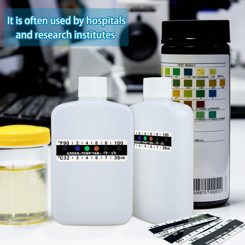 14 Pcs Urine Test Complete Kit Includes 2 White Portable Empty Bottles, Thermal Preservation Gel Bag, 10 Adhesive Temperature Test Strips, Neoprene Bag and Hi-Stretch Hidden Leg Straps, Urine Bottle Insulation Bag