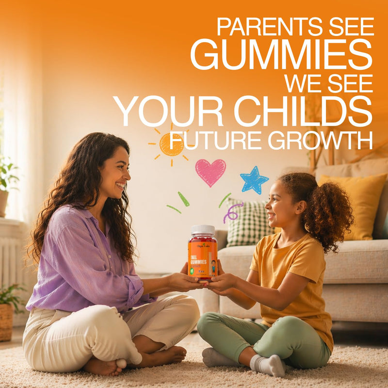 Height Growth Gummies with L-Arginine for Kids Age 2+ & Teens- Sugar-Free Grow Tall Gummies with Vitamin C, D3 + K2 Calcium, Zinc, Magnesium, for Teen Boys & Girls- Strawberry Flavour 60 Gummies