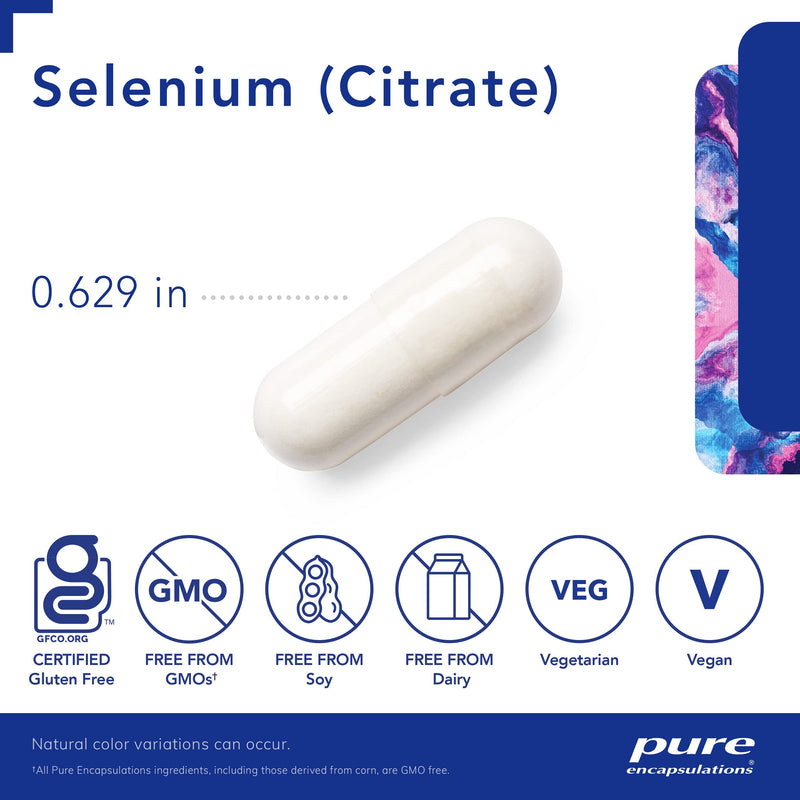 [Australia] - Pure Encapsulations Selenium (Citrate) - for Immune System Support & Cellular Health - Antioxidant Supplement - Supports Blood Flow* - Gluten Free & Vegan - 180 Capsules 180 Count (Pack of 1) 