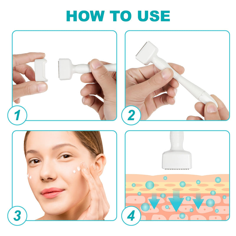 Microneedling Derma Stamp Pen, Dermastamp System, Derma Roller Alternative, At Home Skin Care Tool, 0.25mm